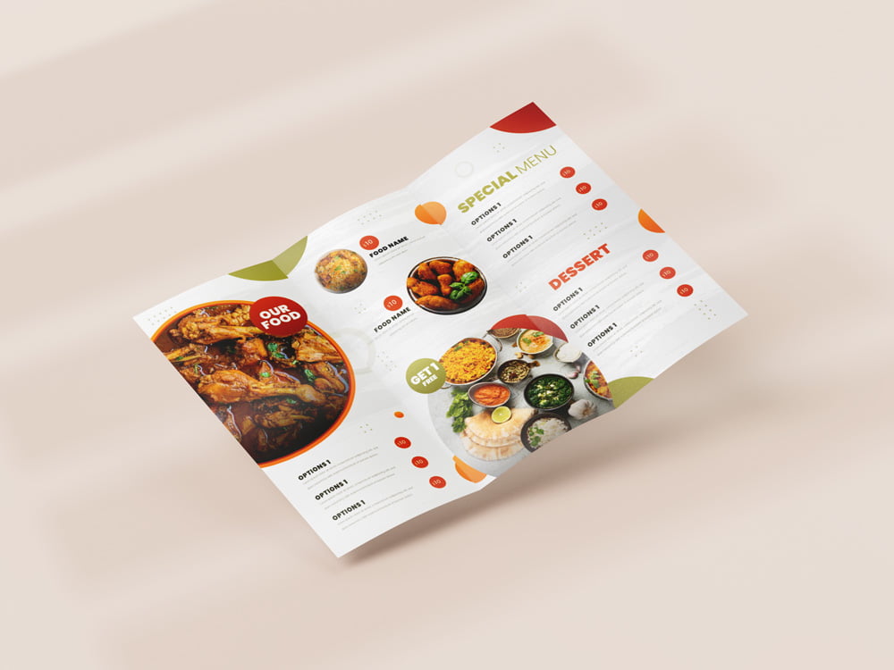 Download This Amazing Trifold Brochure for Your Food Menu-2