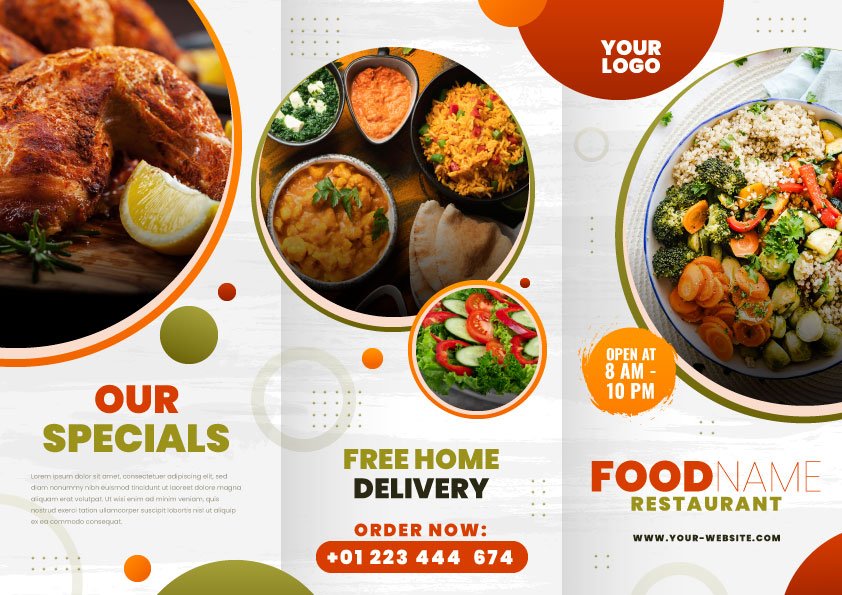 Grab This Free Trifold Brochure Template for Your Food Menu Now