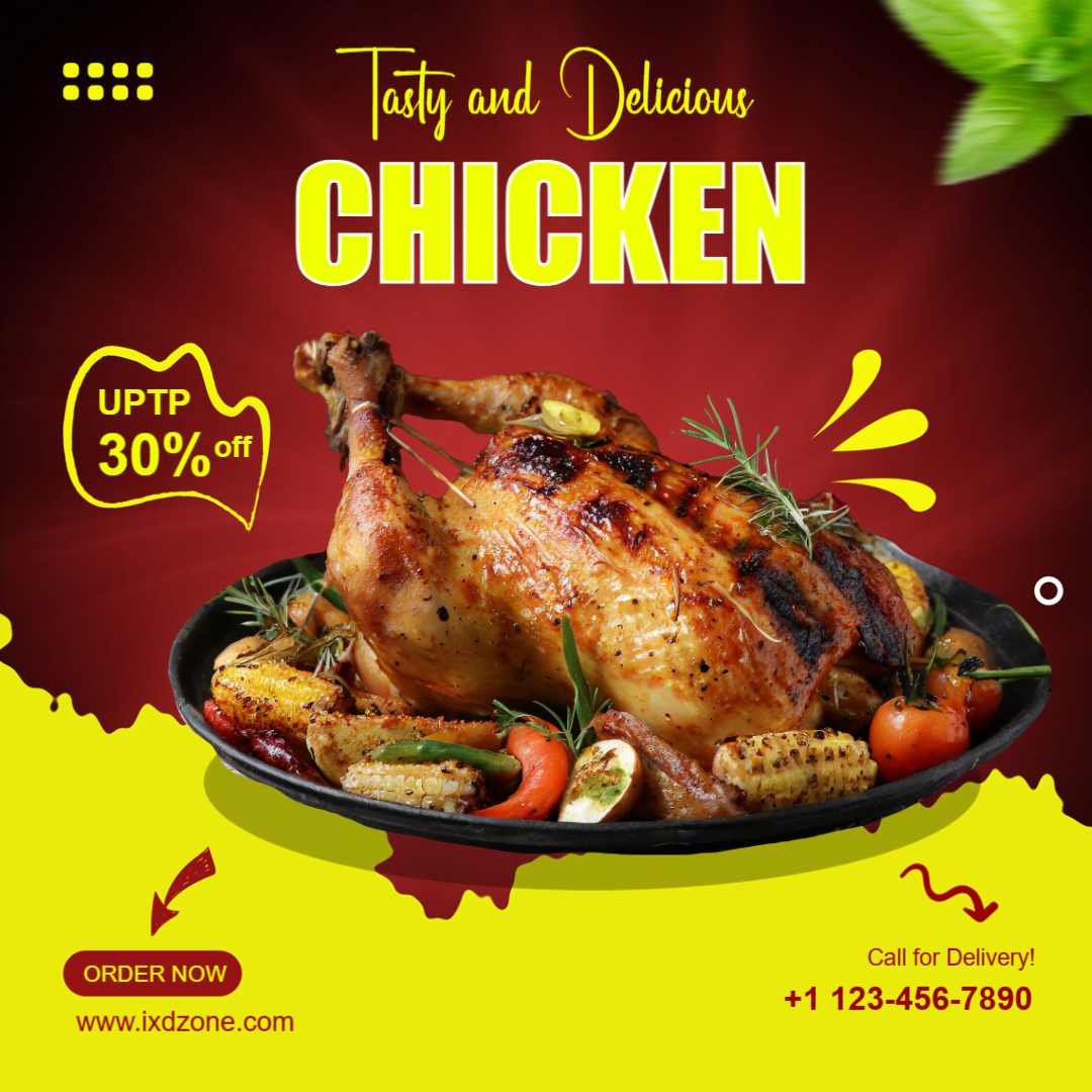Delicious chicken social media and instagram post