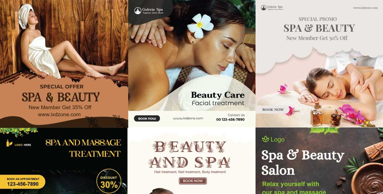 Design online social media post for SPA and Beauty care saloon